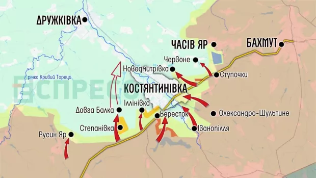 Карта бойових дій за 25 квітня – 2 травня