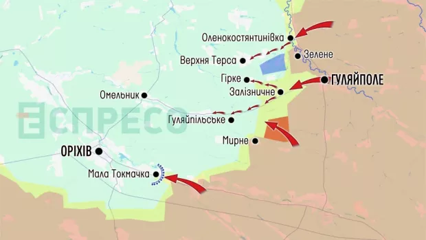 Карта бойових дій за 25 квітня – 2 травня