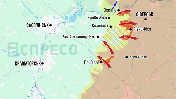 Карта бойових дій за 2-9 травня