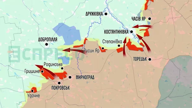 Карта бойових дій за березень-травень