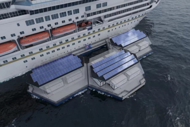 Hydrogen Power Hub займає близько 1200 м² і складається з трьох модулів. Фото: Elire Maritime / New Atlas