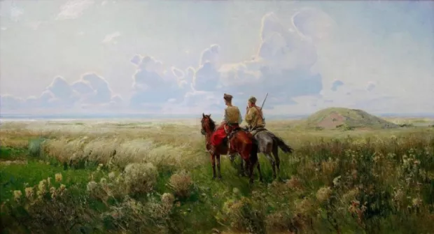 Сергій Васильківський. Козаки в степу. Полотно, олія, 1890-ті роки