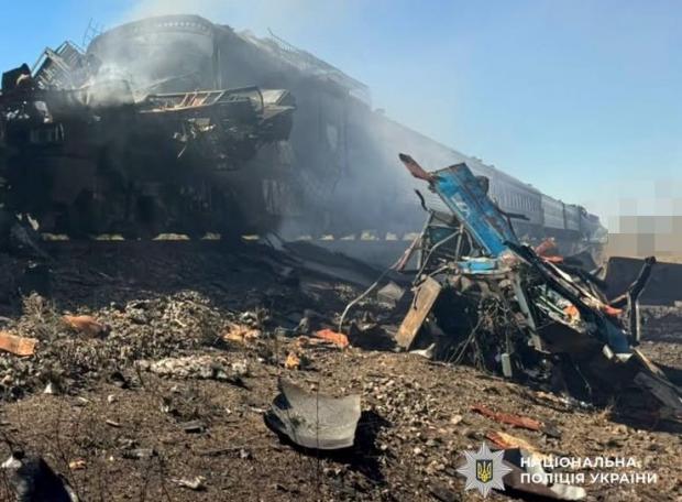 Поїзд у Чорнобаївці. Фото: Національна поліція
