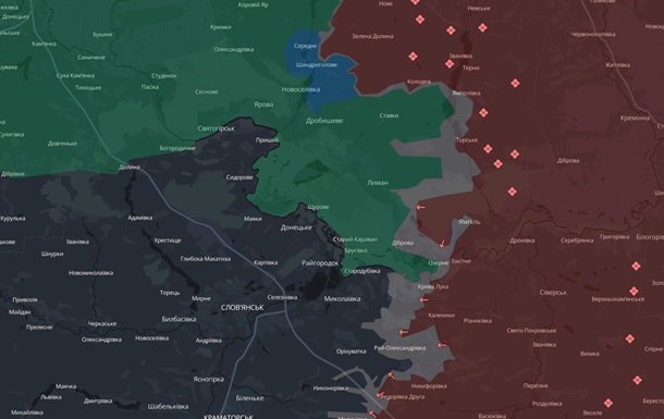 Мапа бойових дій в районі Лимана
