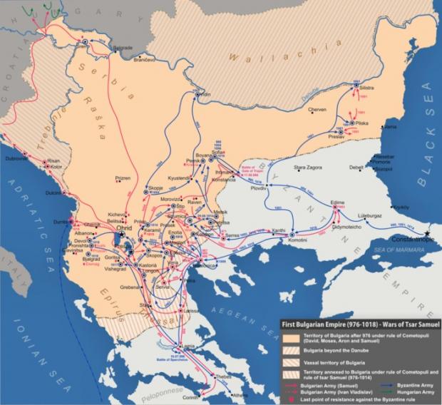 Болгарія та залежні території за правління царя Самуїла